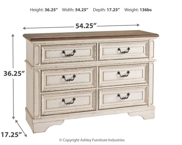 Signature Design by Ashley® Realyn Realyn Antiqued Two Tone Youth Dresser 2