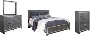 Signature Design by Ashley® Lodanna 4-Piece Gray King Panel Bed Set