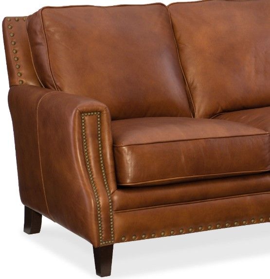 Hooker® Furniture SS Exton Natchez Brown/Old English Saddle Sofa
