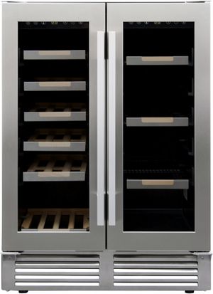 Avanti® Elite Series 24" Stainless Steel Side by Side Wine Cooler and Beverage Center