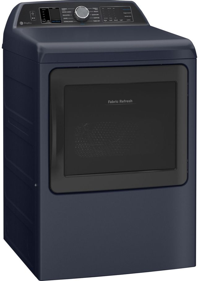 GE Profile™ 7.3 Cu. Ft. Sapphire Blue Front Load Gas Dryer (S/D) 2