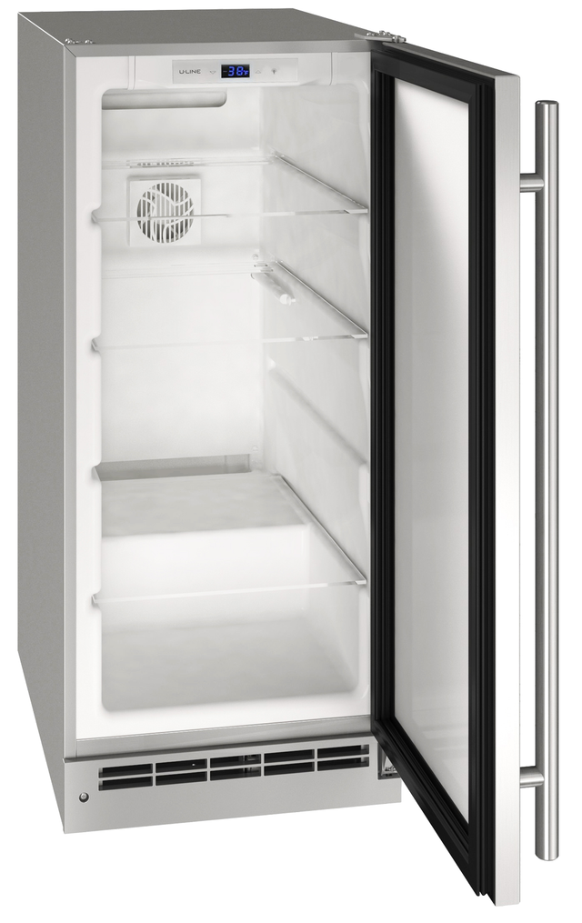 U-Line® 15" Stainless Solid Outdoor Refrigerator-1