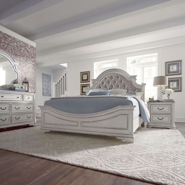 Liberty Magnolia Manor Queen Upholstered Bed, Dresser, Mirror & Nightstand-0