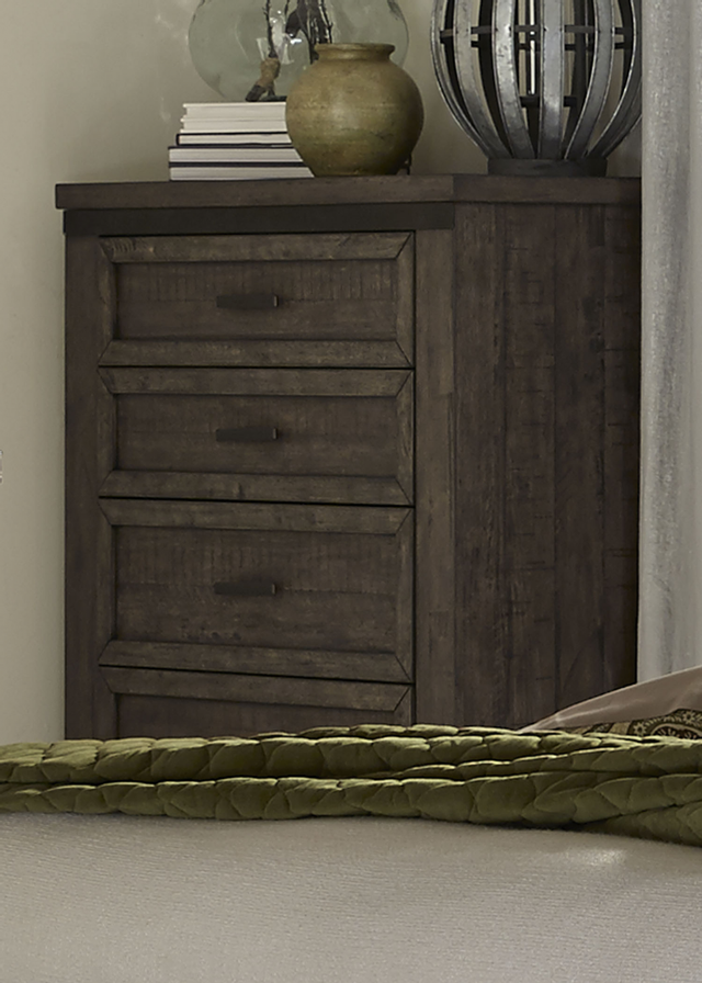 Liberty Furniture Thornwood Hills Bedroom King Panel Bed, Dresser, Mirror, and Chest Collection 2