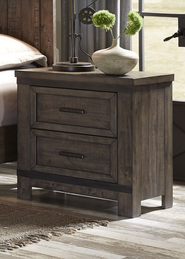 Liberty Furniture Thornwood Hills Bedroom King Panel Bed, Dresser, Mirror, Chest, and Night Stand Collection 3