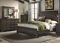 Liberty Furniture Thornwood Hills 3 Piece Rock Beaten Gray Queen Bedroom Set