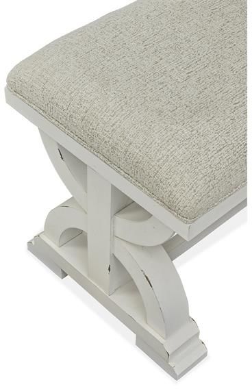 Magnussen Home® Hutcheson Berkshire Beige & Homestead White Bench with Upholstered Seat 2