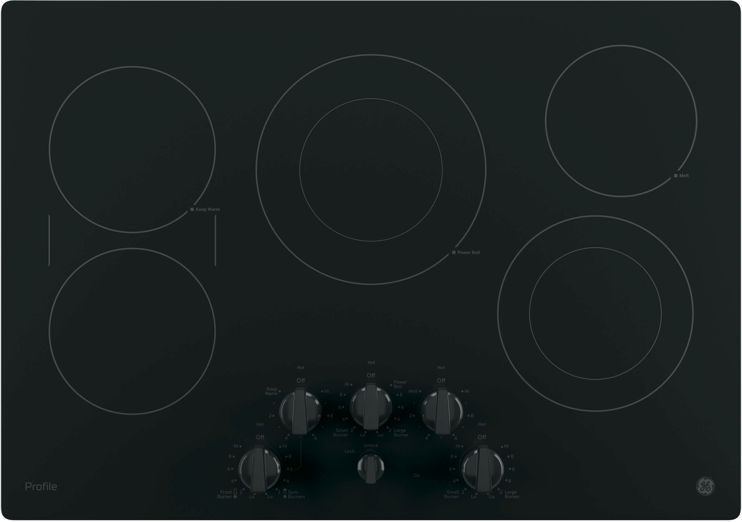 GE Profile™ Series 30" Black with Stainless Steel Electric Cooktop-PP7030SJSS