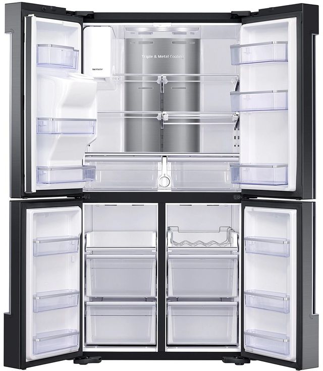 Samsung 22 Cu. Ft. Counter Depth 4-Door Flex™ Refrigerator-Fingerprint Resistant Black Stainless Steel 1