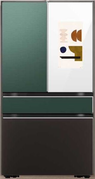 Samsung Bespoke 23 Cu. Ft. Custom Panel Ready/White Glass French Door Refrigerator with Family Hub™ 3