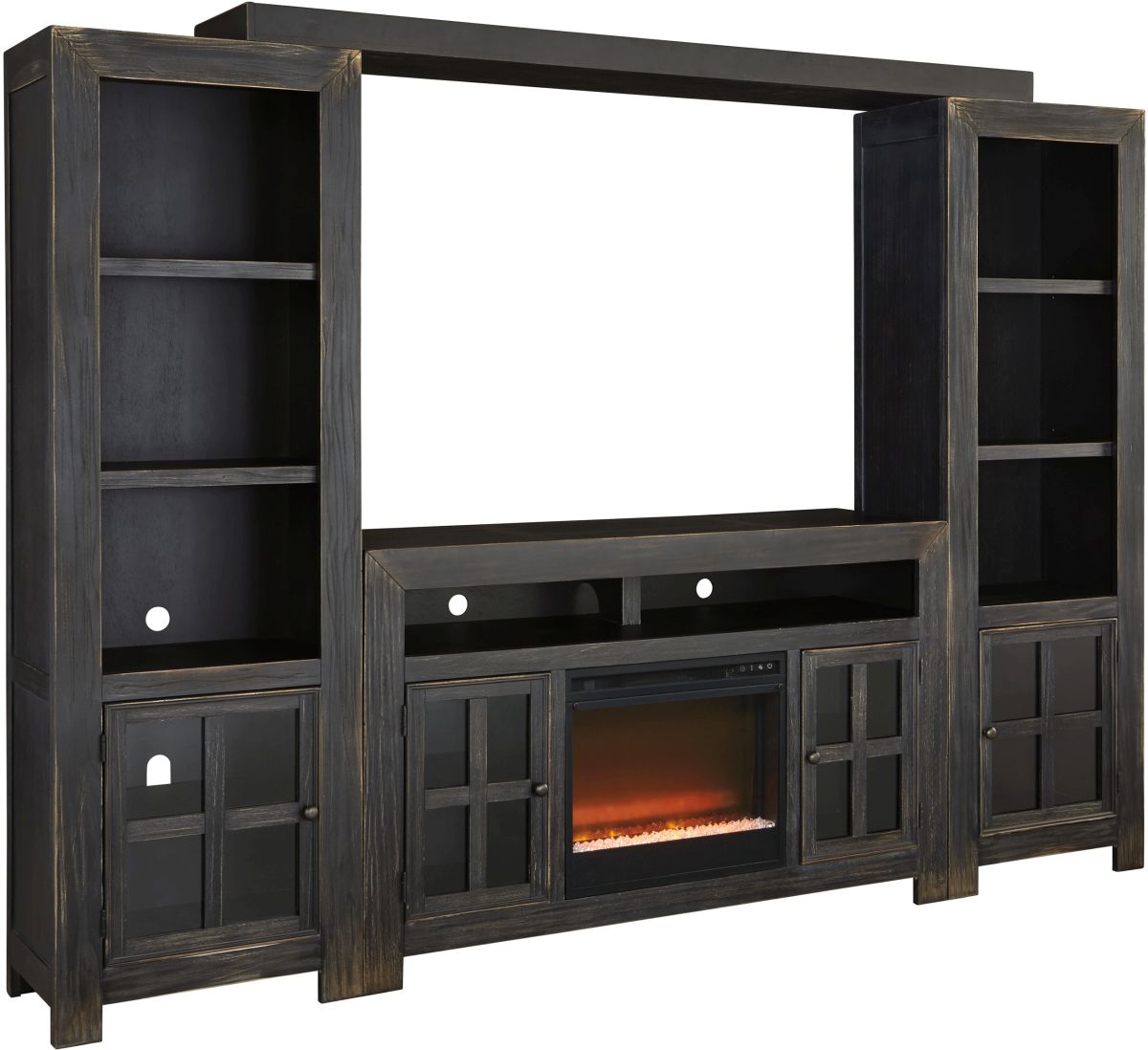 Ashley entertainment clearance center with fireplace