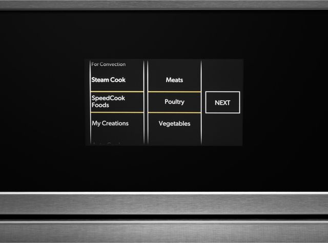 JennAir® NOIR™ 30" Floating Glass Black Oven/Microwave Combination Electric Wall Oven 6