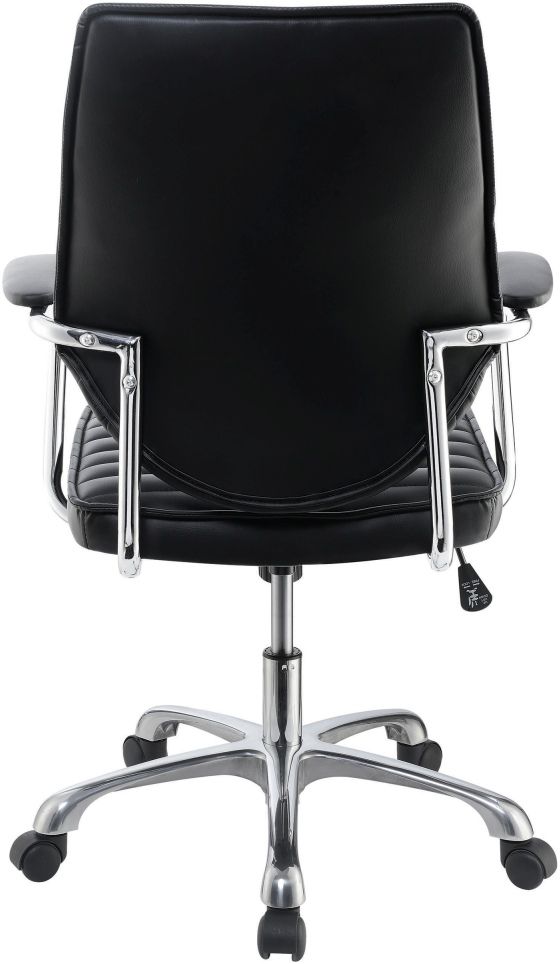 Coaster® Chase Black/Chrome High Back Office Chair-3