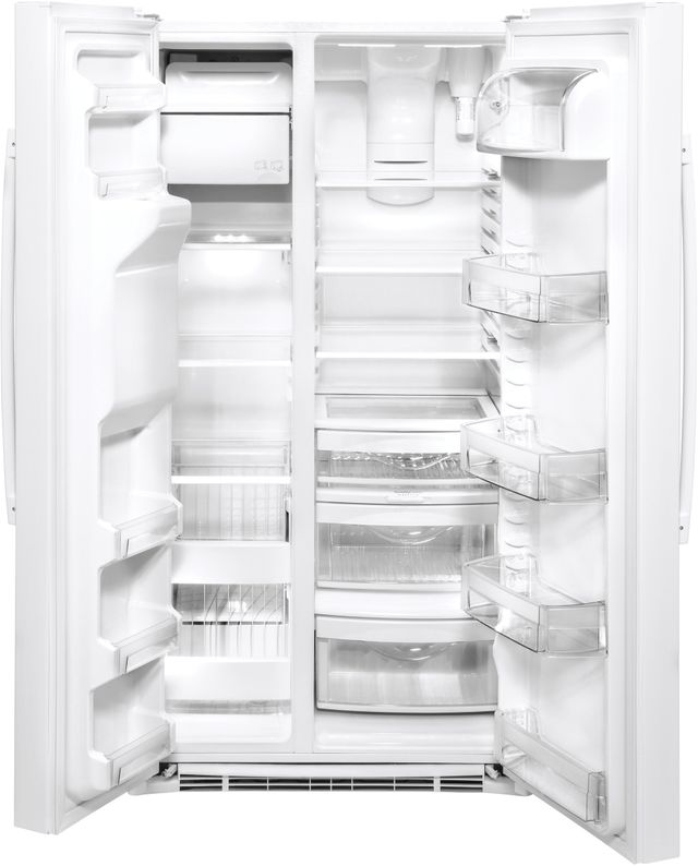 GE® 25.1 Cu. Ft. White Side-By-Side Refrigerator 2