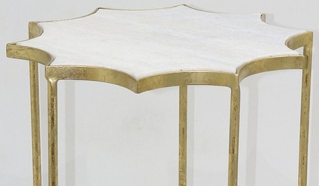 Crestview Collection Robyn White & Gold Accent Table-1