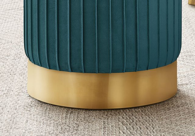 Ottoman, Pouf, Footrest, Foot Stool, 14 Round, Velvet, Metal Base, Pink,  Gold, Contemporary, Modern, Big Sandy Superstore