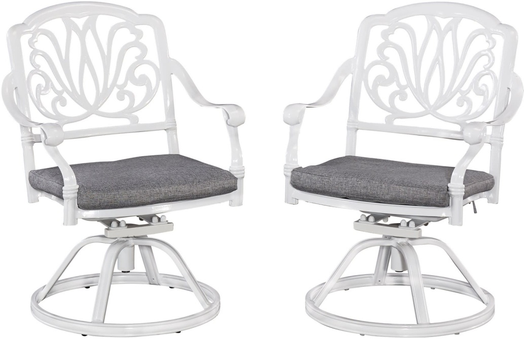 Homestyles Capri White Swivel Chair With Cushion Big Sandy   763d95d9 7be2 4d54 9594 158dc7075f78 