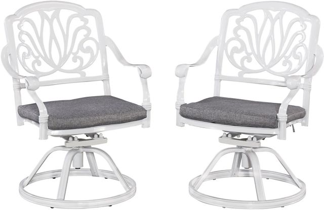 homestyles® Capri White Swivel Chair with Cushion-0
