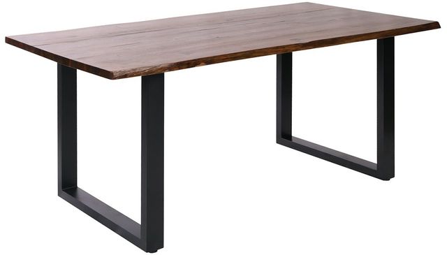 Stein World Fleming Living Edge Acacia Wood with Natural Stain and Black Metal Dining Table 0