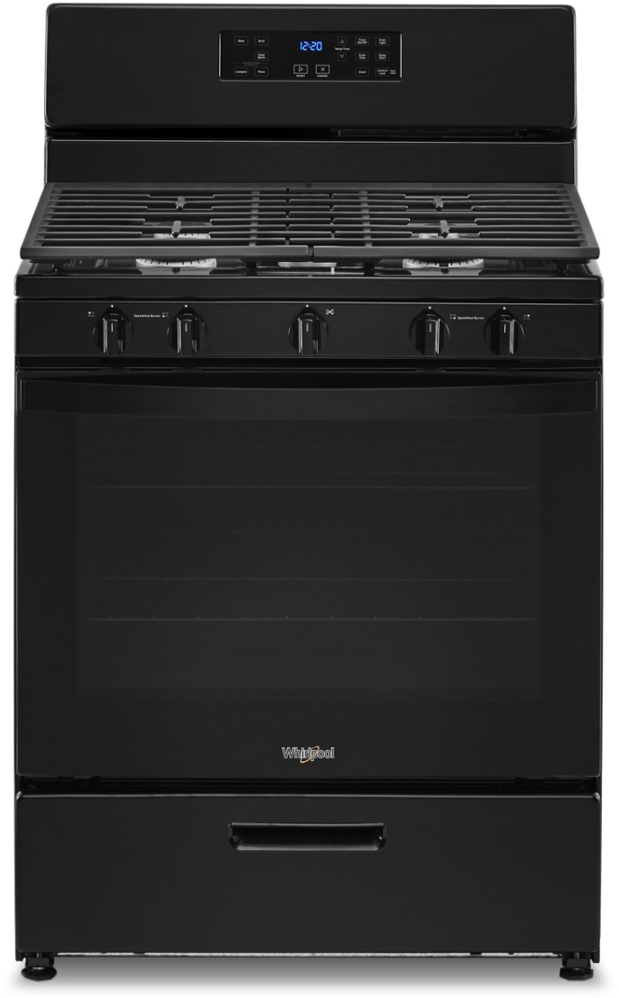 Whirlpool® 30" Black Freestanding Gas Range Shop Home Appliance ...