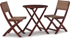 Signature Design by Ashley® Safari Peak 3-Piece Brown Outdoor Chairs with Table Set