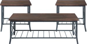 Elements International Mica 3-Piece Brown Table Set