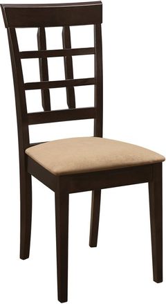 Coaster® Gabriel Set of 2 Cappuccino and Tan Upholstered Side Chairs