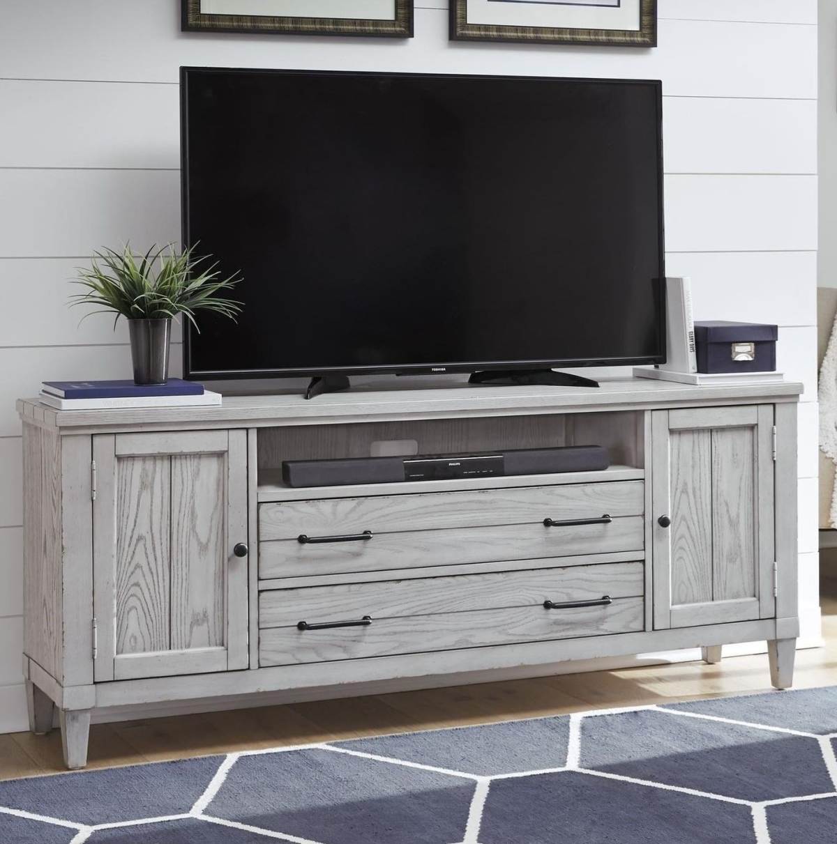 Legacy Classic Belhaven Weathered Plank Entertainment Console Colders Milwaukee Area