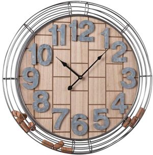 StyleCraft Cork Basket Beige/Gray/Silver Wall Clock
