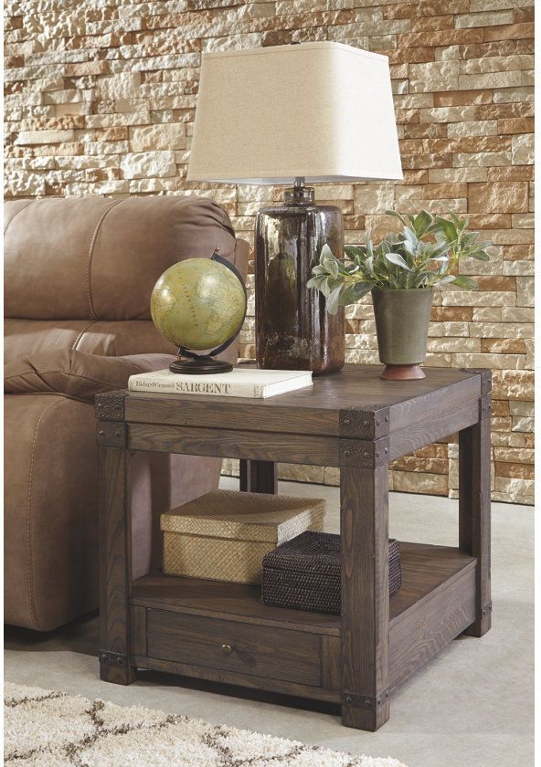 Signature Design by Ashley® Burladen Grayish Brown End Table 8