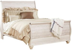 Signature Design by Ashley® Willowton Whitewash King Sleigh Bed