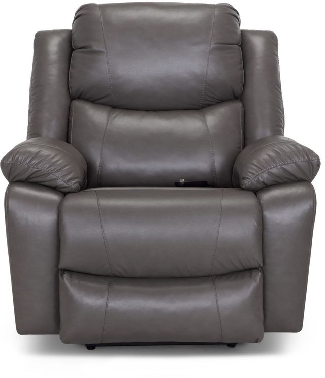 Franklin™ Caeser Antigua Dark Gray Leather Rocker Recliner Chair-1