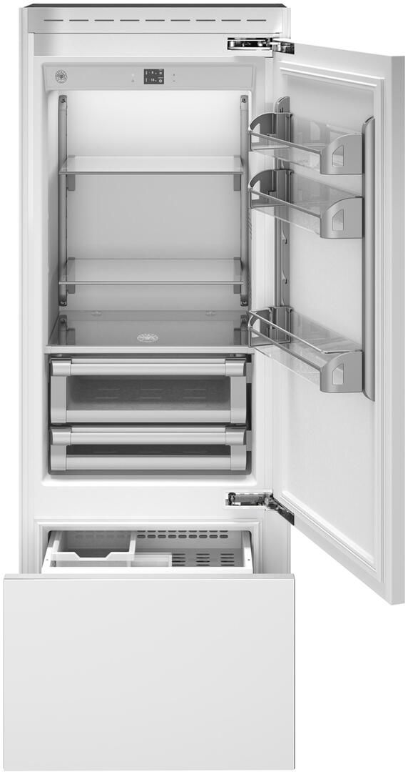 Bertazzoni 30 in. 15.5 Cu. Ft. Stainless Steel Counter Depth Bottom Freezer Refrigerator-1