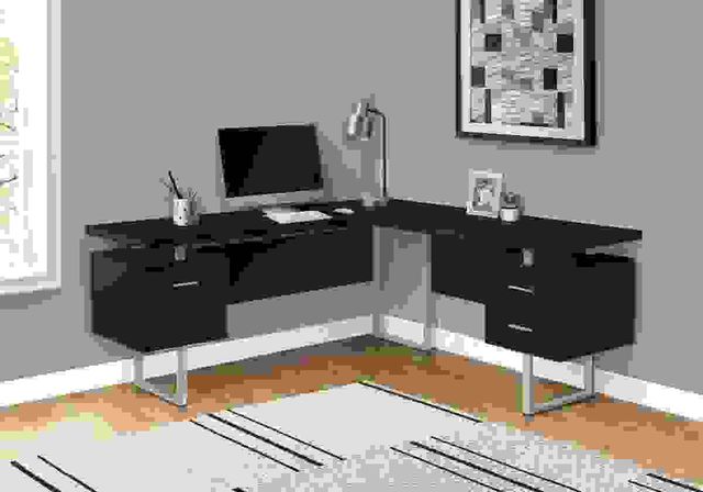 Computer Desk, Home Office, Corner, Left, Right Set-Up, Storage Drawers, L  Shape, Work, Laptop, Laminate, Brown, Contemporary, Modern, Big Sandy  Superstore