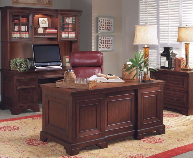 Aspenhome® Richmond Brown Burgundy Lateral File Cabinet 2