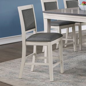 Furniture of America® Lakeshore 2-Piece Gray and White Counter Height Chair Set