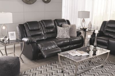 Signature Design by Ashley® Vacherie Black Reclining Sofa 5