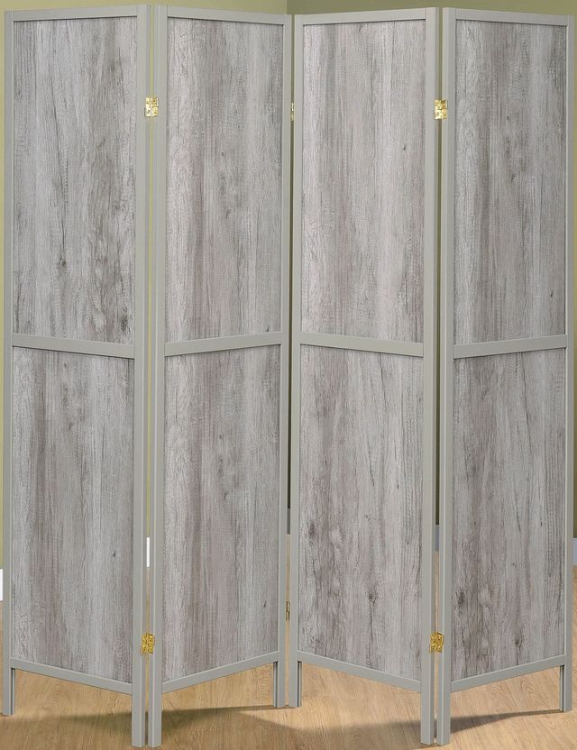 Coaster® Rustic Grey Driftwood Four-Panel Screen 0