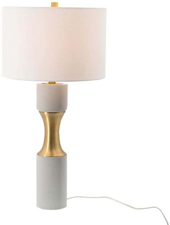 A & B Home Gold/White Cylindrical Lamp-1