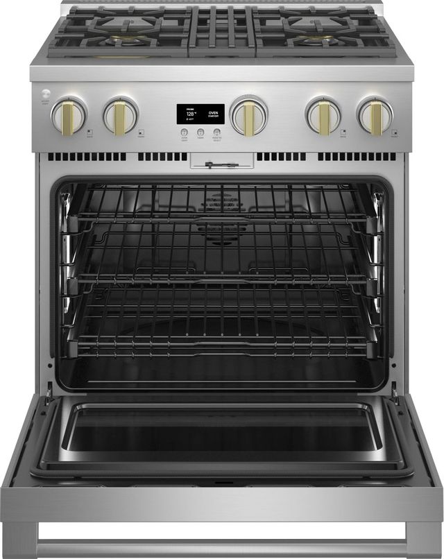 Monogram® Statement Collection 30" Stainless Steel Pro Style Dual Fuel Range 1