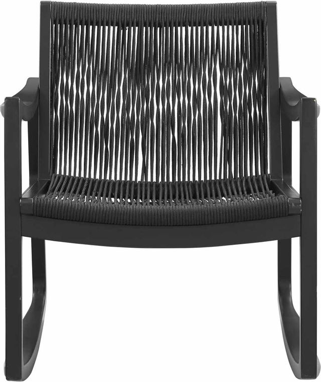 Powell® Jeno Black Woven Rocking Chair-1