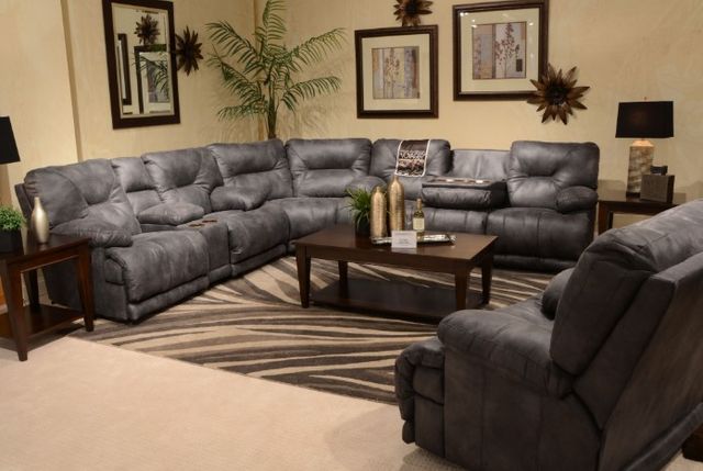 Catnapper® Voyager Slate Lay Flat Reclining Sofa 2