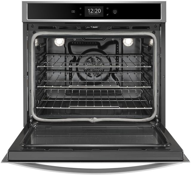 Whirlpool® 27" Black On Stainless Single Electric Wall Oven 1