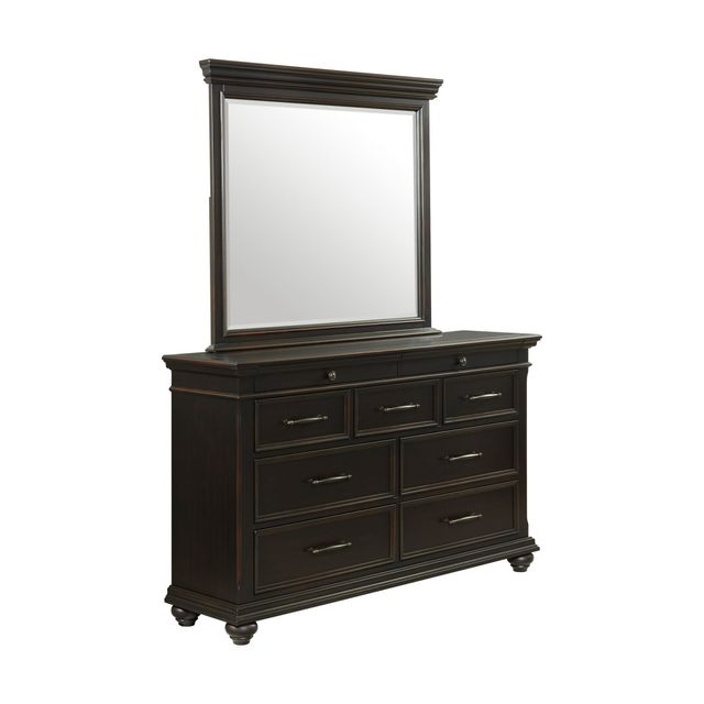 Elements Slater Tobacco Dresser & Mirror with Jewelry Tray-1