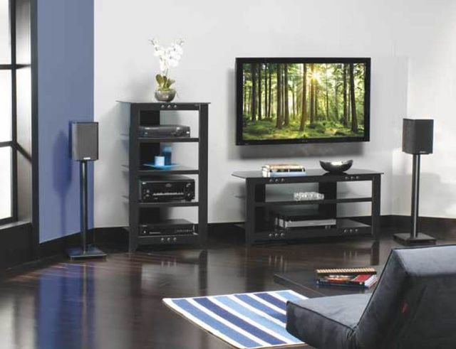 Sanus® Natural Series Black 30" Bookshelf Speaker Stands 1