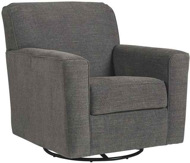 Ashley® Alcona Charcoal Swivel Glider Accent Chair-0