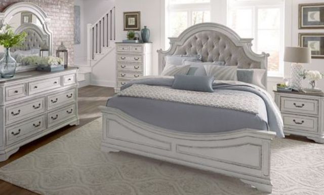 Liberty Magnolia Manor 5-Piece Antique White King Bedroom Set-0