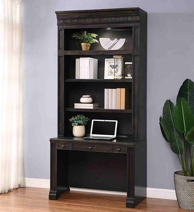 Parker House® Washington Heights Washed Charcoal Library Desk with Hutch 2