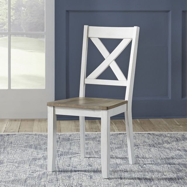 Liberty Furniture Lakeshore White X Back Side Chair-2
