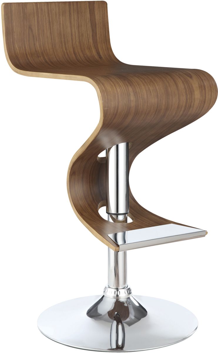 Coaster® Walnut And Chrome Adjustable Bar Stool